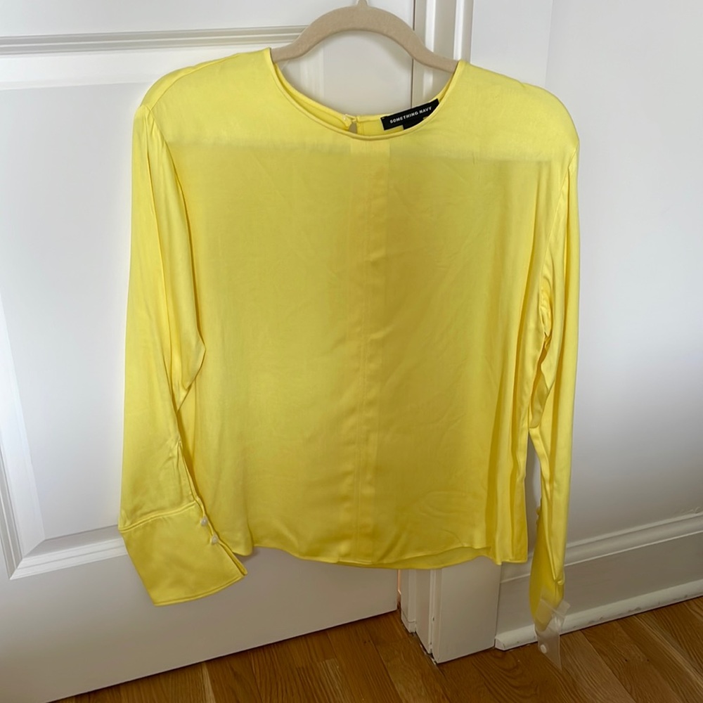Something Navy Woven Top Blouse Nordstrom Exclusive